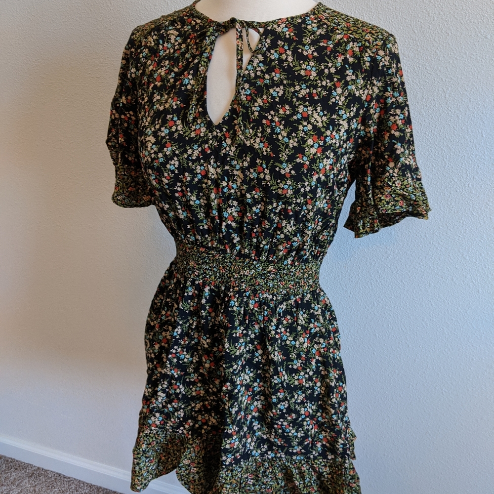 Zara flower print mini dress xs